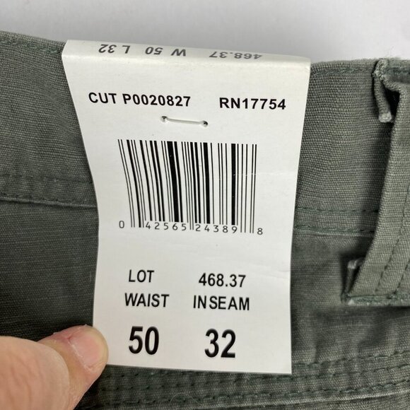 NWT Key Men’s Ripstop Dungaree Double Knee Pants 50 x 32 Relaxed Fit Green - Picture 10 of 10